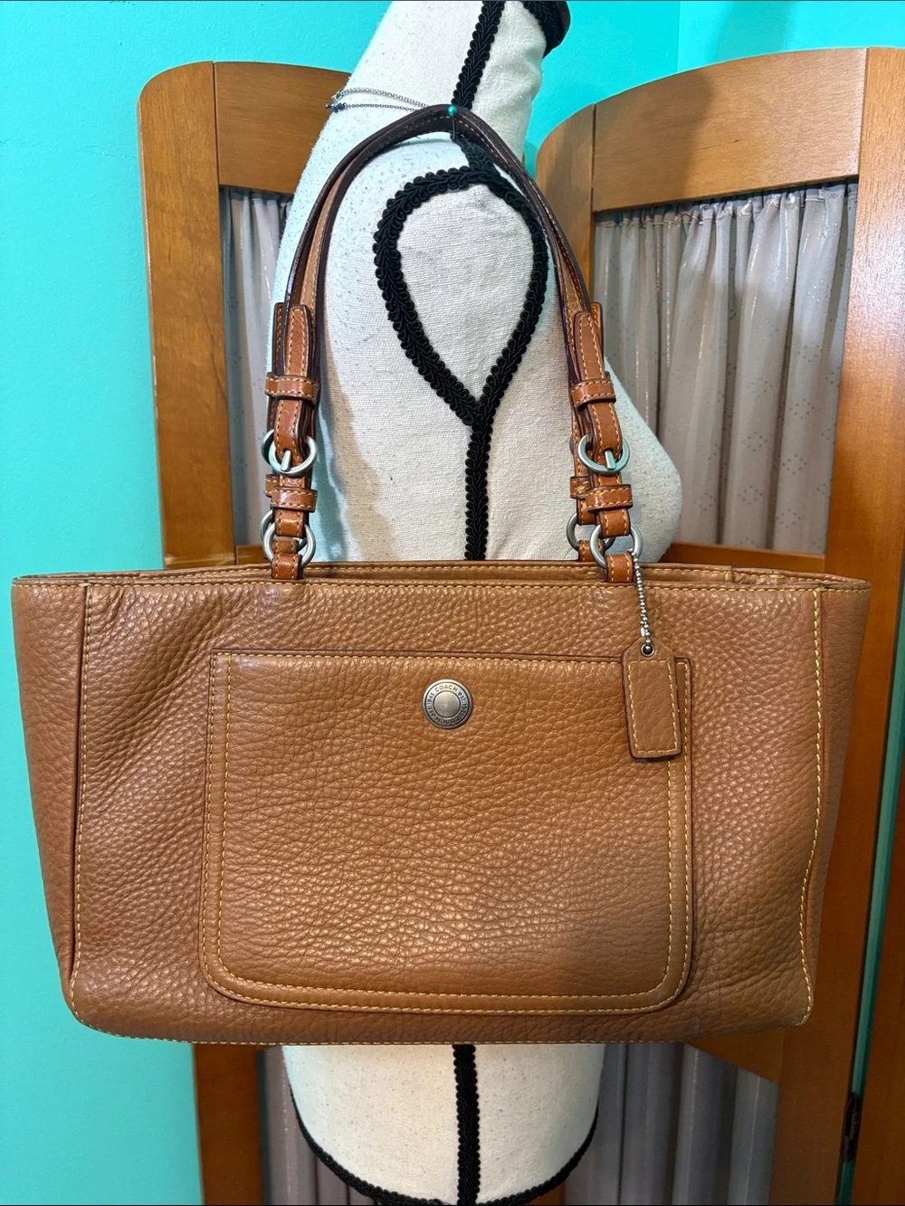Coach Brown Pebbled Leather Tote